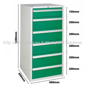 Euroslide Storage Cabinet 6 Drawer 1200mm